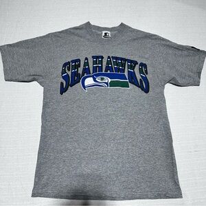 Vintage Starter Seattle Seahawks Graphic T-Shirt - Gray - Size Medium